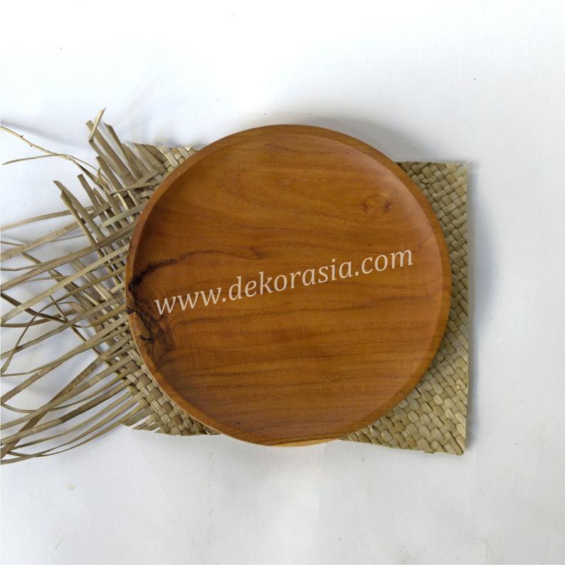Round Teak Wooden Tray Diameter 5.9 to 9.8 inches